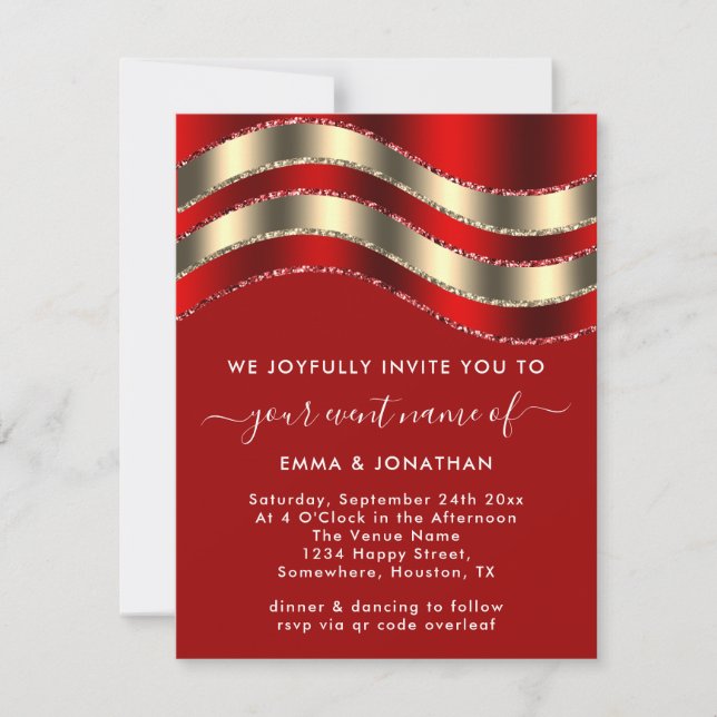 Carte Logo du code QR Vacances de Noël Rouge Or (Devant)