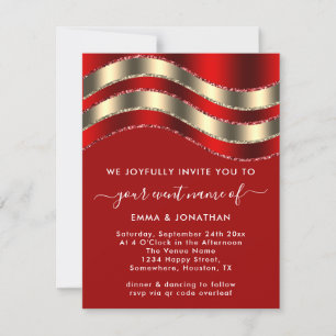 Carte Logo du code QR Vacances de Noël Rouge Or