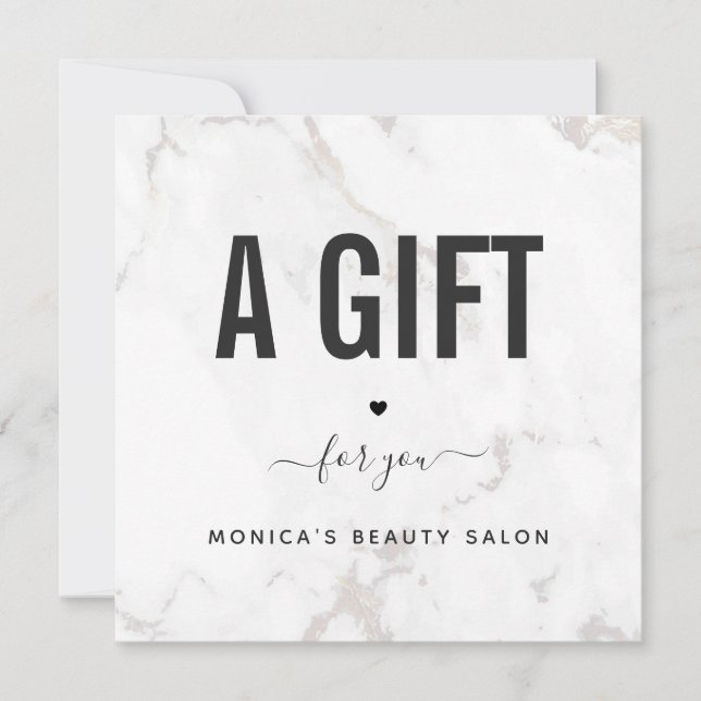 Carte Logo élégant et chic de salon de beauté en marbre  (Devant)