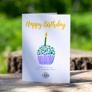 Carte Logo Entreprise Purple Blue Green Cupcake Annivers