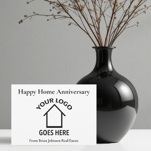 Carte Logo immobilier personnalisé Bonne maison Annivers