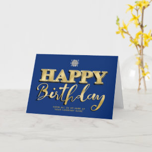 Carte Logo Marine Blue Gold Letters Business Anniversair