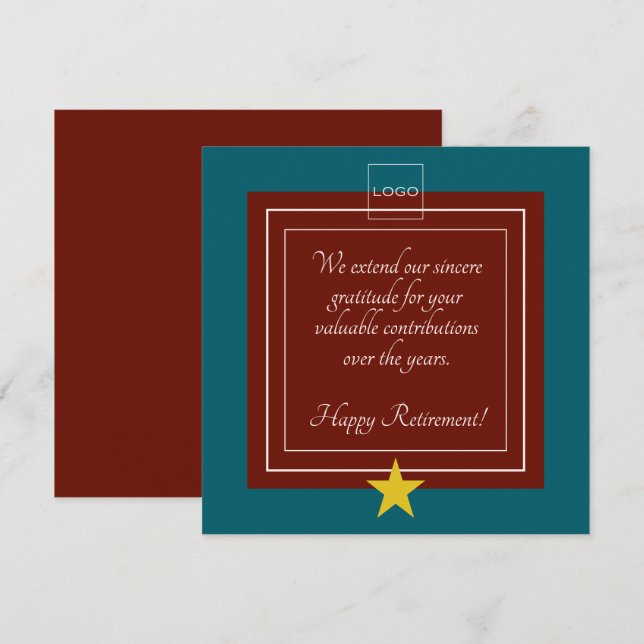 Carte Logo moderne, Gold Star Bourgogne et retraite Turq (Devant / Derrière)