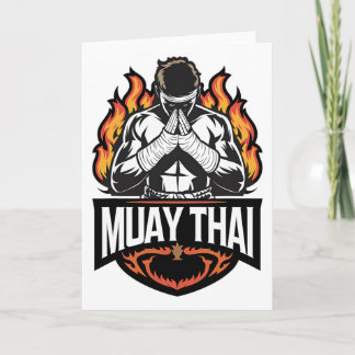 Carte Logo Muay Thai - Combattant de Boxe Thaïlandaise