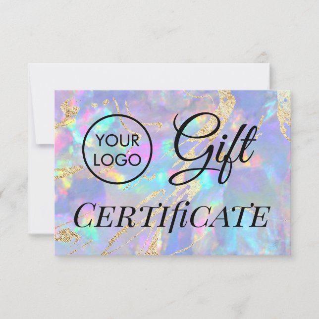 Carte logo opal certificat cadeau (Devant)
