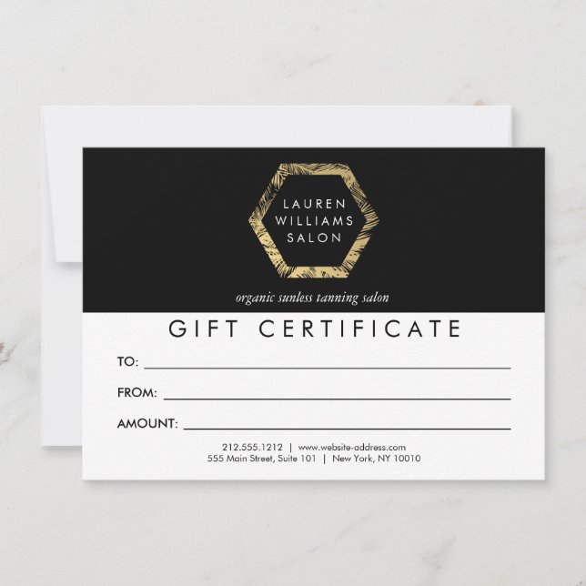 Carte Logo Palms d'or sur le certificat cadeau noir (Devant)
