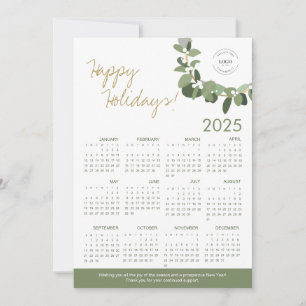 Carte Logo personnalisé 2025 complet Calendrier Wreath C