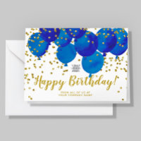 Logo personnalisé Ballons Bleus Gold Confetti Anni