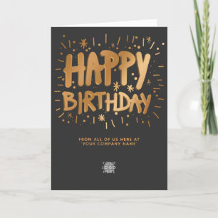 Carte Logo personnalisé Faux Gold 3d Joyeux anniversaire