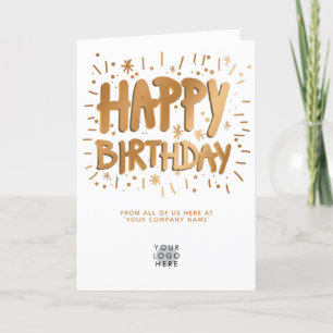 Carte Logo Personnalisé Faux Gold Fun Joyeux Anniversair