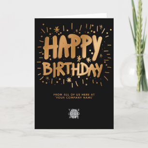 Carte Logo Personnalisé Faux Gold Fun Joyeux Anniversair