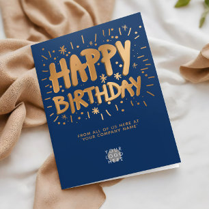 Carte Logo Personnalisé Faux Gold Fun Joyeux Anniversair