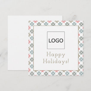 Carte Logo Personnalisé Photo Four Poinsettia Motif Noël