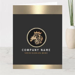 Carte Logo Professionnel Élégant Gold Lion