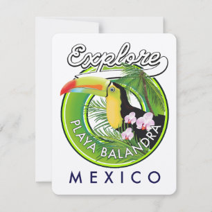 Carte Logo rétro Playa Balandra Mexique