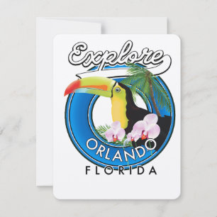 Carte Logo rétro pour explorer Orlando Floride.