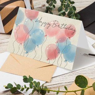 Carte Logo Simple Aquarelle Ballons Business Anniversair