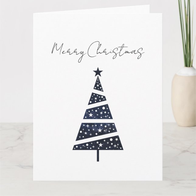 Carte logo simple de l'arbre de Noël de la Marine (Devant)