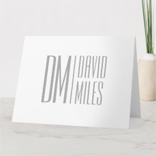 Carte Logo Stylish Minimal & Modern Grey Initiales & Nom
