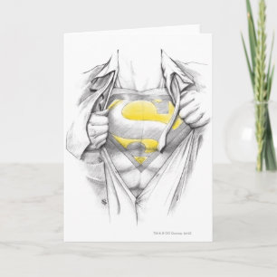 Carte Logo Superman de la poitrine esquissée