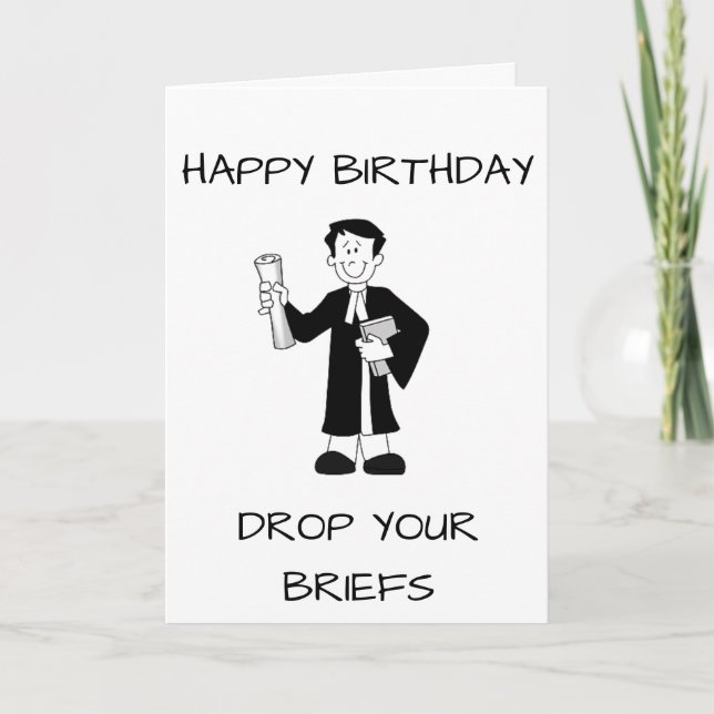 CARTE **LOI DE L'ANNIVERSAIRE" L'AVOCAT DOIT ABANDONNER  (Devant)