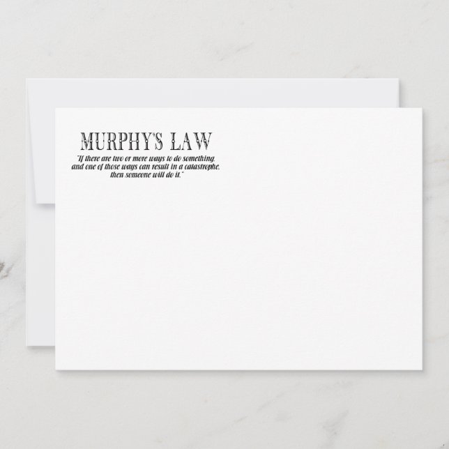 Carte Loi de Murphy (Devant)
