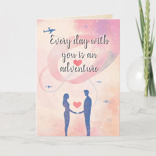 Carte Loisir et Aventure Couple Silhouette (Devant)
