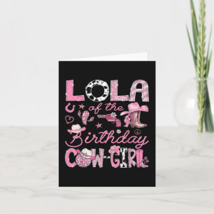 Carte Lola De L'Anniversaire Vache Rodeo Western Coquet