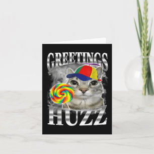 Carte Lollipop Cat Mémorial Salutations Huzz Funny Silly