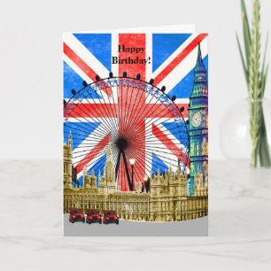 Carte London England Happy Birthday