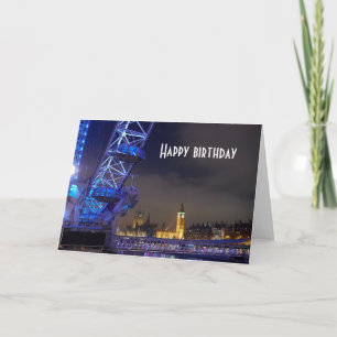 Carte Londres UK Night Landcape London Eye View