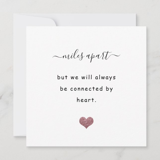 Carte Long distance relationship miles glitter heart (Devant)
