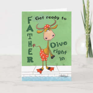 Carte Longhorn Cow Diver Anniversaire du père