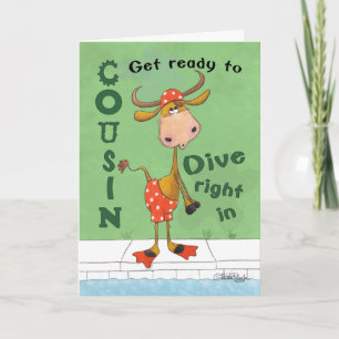 Carte Longhorn Cow Diver Birthday