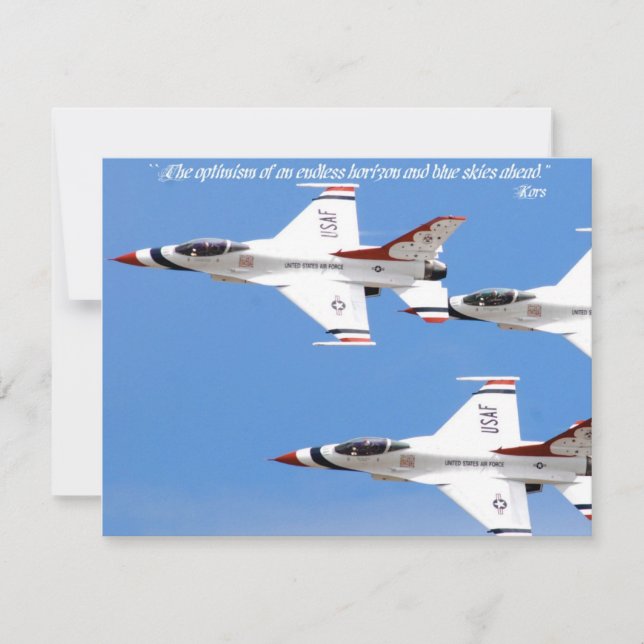 Carte L'optimisme d'un horizon sans fin et d'un ciel ble (Devant)