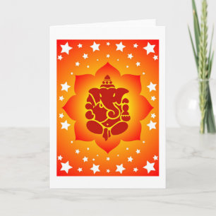 Carte Lord Ganesha Sur Lotus Design