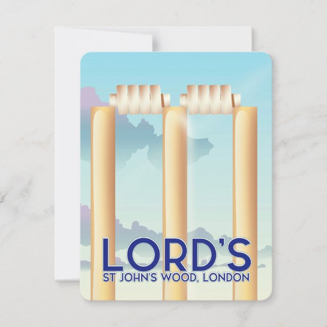 Carte Lord's St John's Wood, Londres (Devant)