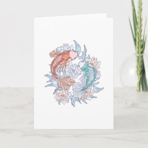 CARTE LOTUS DE POISSON KOI