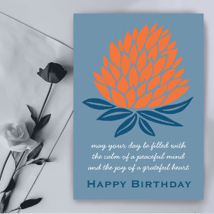 Carte Lotus Flower Inspirationnel Mindful Anniversaire h