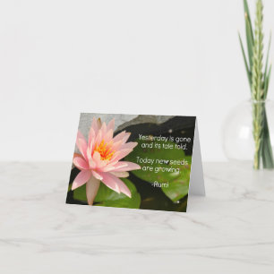 Carte Lotus Flower with Rumi Quota on Seeds Growing