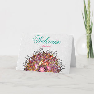 Carte Lotus Minimal Blanc Bienvenue Vœux