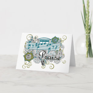 Carte Louange avec des notes musicales