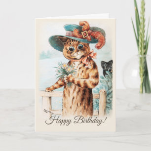 Carte Louis Wain Flowers pour la duchesse Anniversaire C