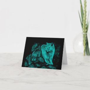 Carte Loup et corbeau dans la nuit