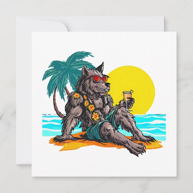 Carte loup-garou en vacances (Devant)