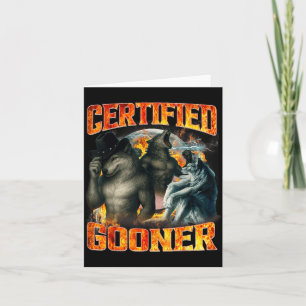 Carte Loup Gooner certifié Bootleg drôle Meme Papa Papa