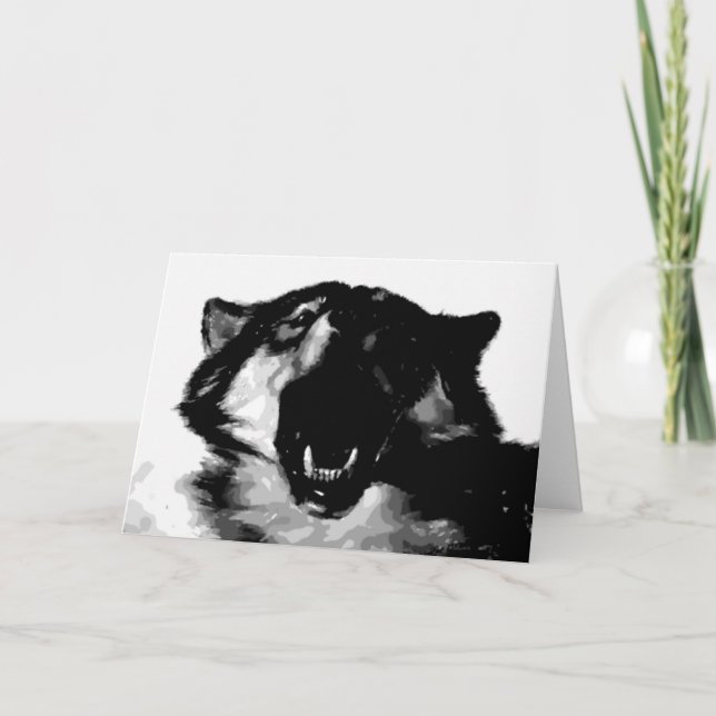 Carte Loup noir et blanc (Devant)