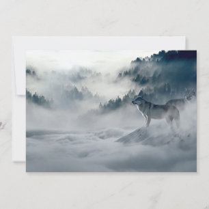 Carte Loups dans le paysage hivernal de neige