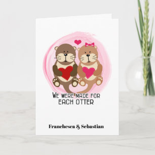 Carte Loutres de Saint Valentin faites pour chaque Otter