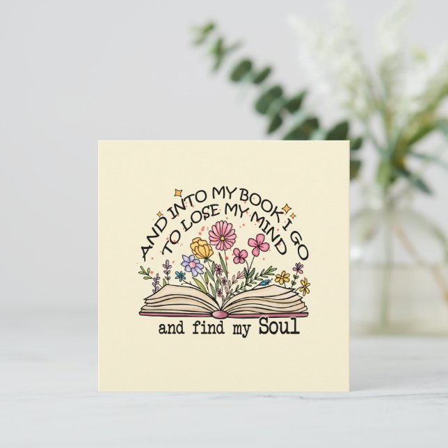 Carte Louveur de livres floraux (Debout devant)